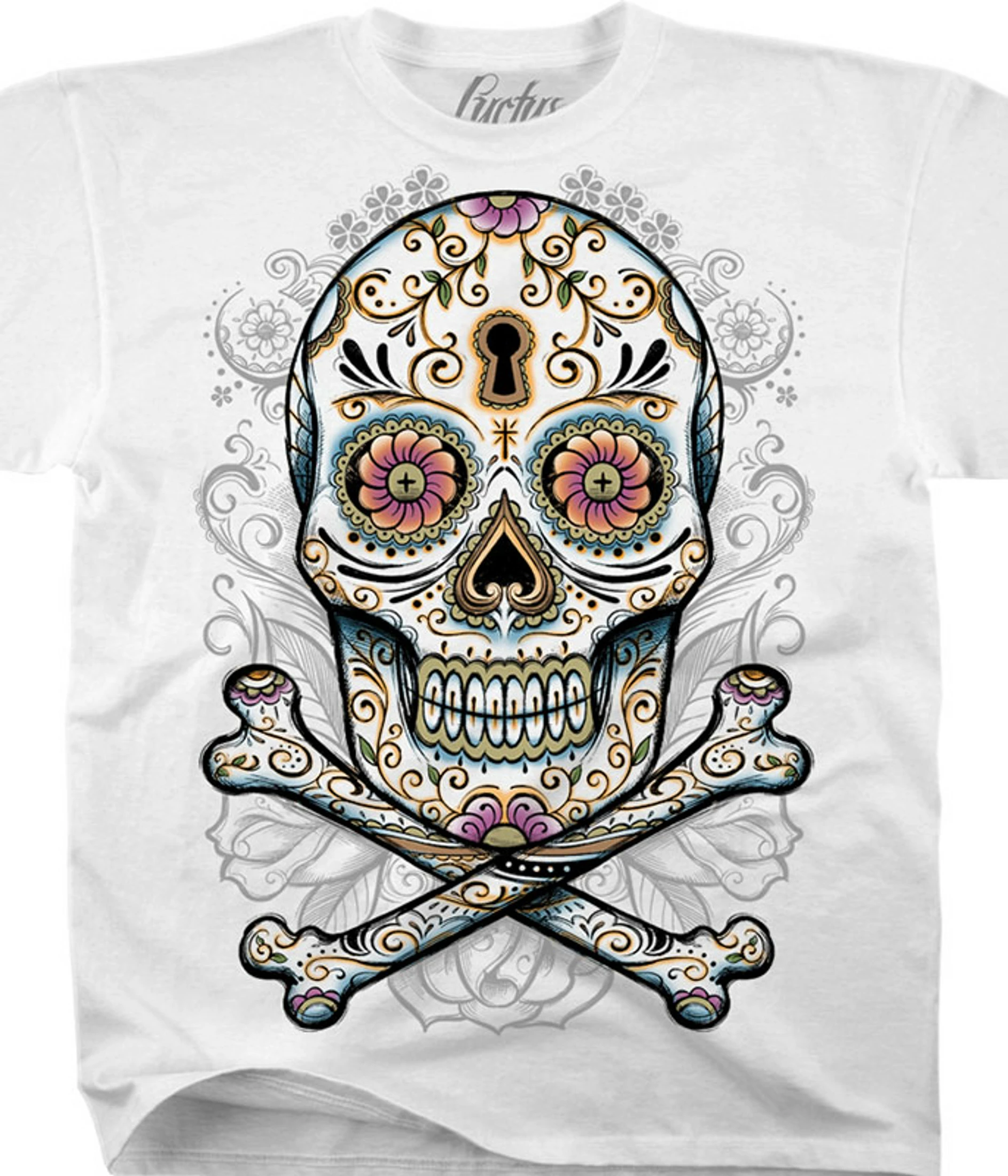 Floral Skull White T-Shirt 3 Floral Skull White T-Shirt