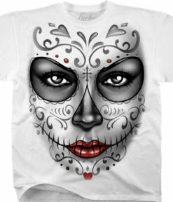 Heart Skull White Athletic T-Shirt