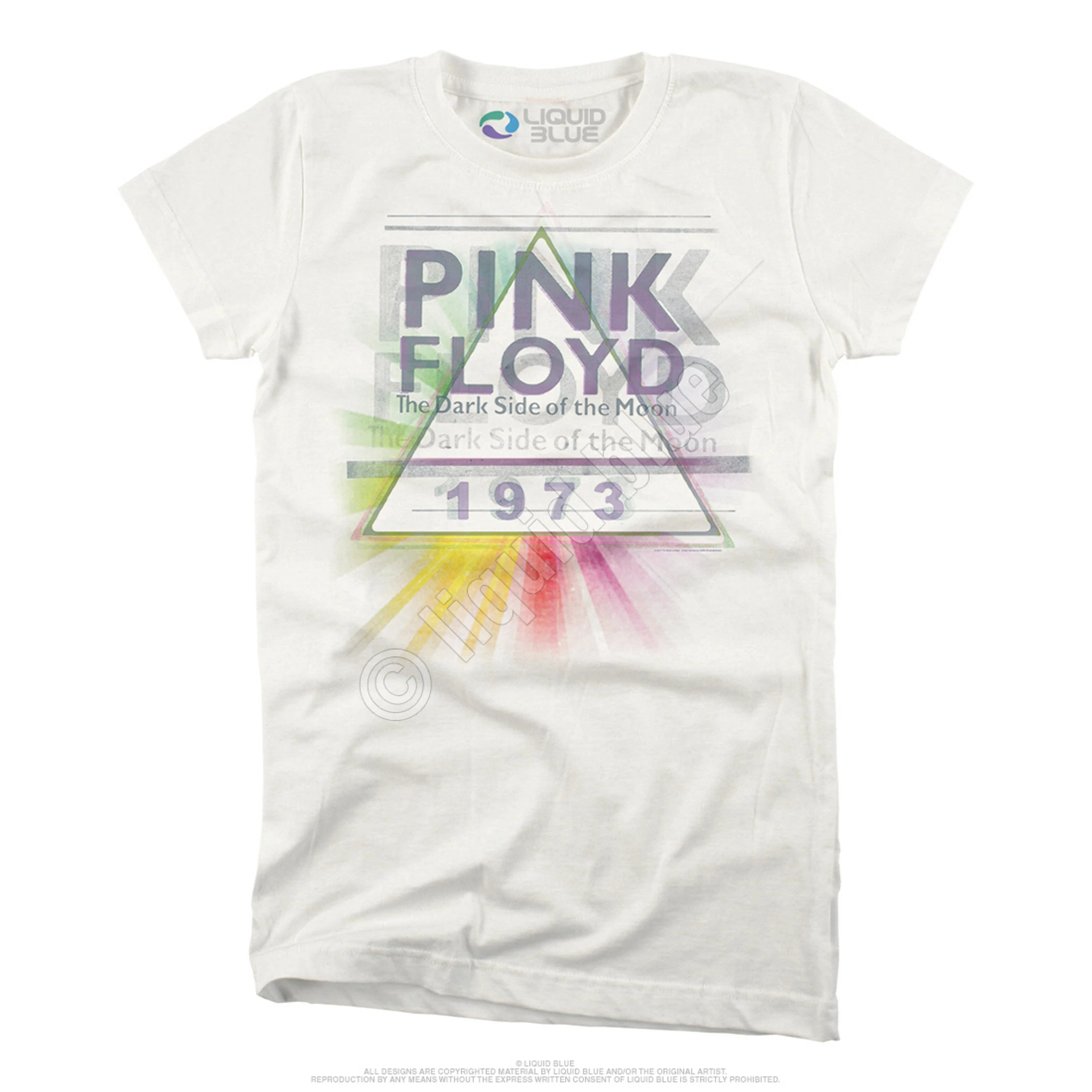 Pink Floyd Dark Side Mist White Juniors Long Length T-Shirt 5 Pink Floyd Dark Side Mist White Juniors Long Length T-Shirt - Image 3