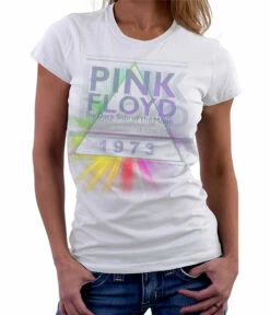 Pink Floyd Dark Side Mist White Womens Long Length T-Shirt