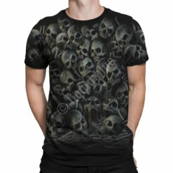 All Over Skulls Black T-Shirt -MLB Shop 31279f body 93722.1525885543