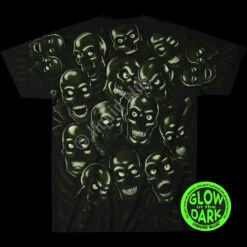 Skull Pile Green Black T-Shirt -MLB Shop 31733b glow 24151.1636994830