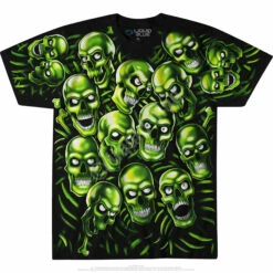 Skull Pile Green Black T-Shirt -MLB Shop 31733f 99225.1636994830