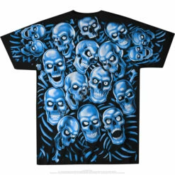 Skull Pile Blue Black T-Shirt -MLB Shop 31736b 04393.1636997164