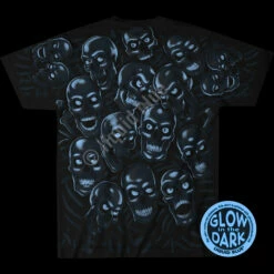 Skull Pile Blue Black T-Shirt -MLB Shop 31736b glow 03201.1636997164