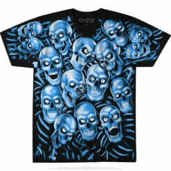 Skull Pile Blue Black T-Shirt -MLB Shop 31736f 42906.1636997164