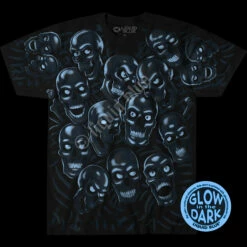 Skull Pile Blue Black T-Shirt -MLB Shop 31736f glow 86291.1636997164