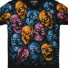 Skull Pile Blue Pink Orange Black Athletic T-Shirt -MLB Shop 31757f 71534.1623955113