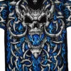 Blue Flame Skull Black T-Shirt -MLB Shop 31758f 41034.1569264520