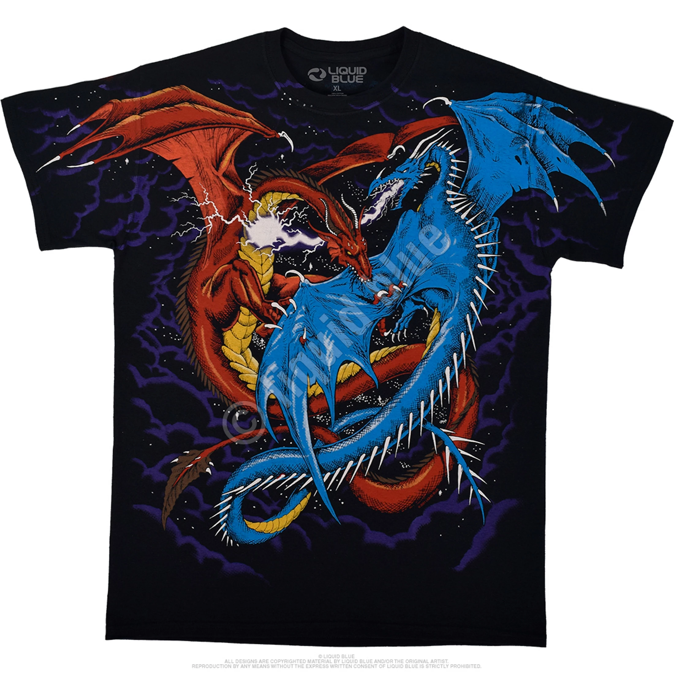 Dueling Dragons Black T-Shirt 4 Dueling Dragons Black T-Shirt - Image 2