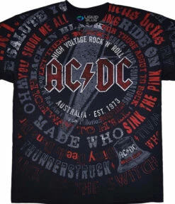 MLB Shop 25 AC/DC Songs Black T-Shirt