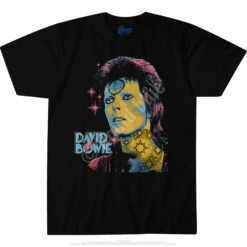 DAVID BOWIE Ziggy Black T-Shirt -MLB Shop 31851f 89947.1628104351