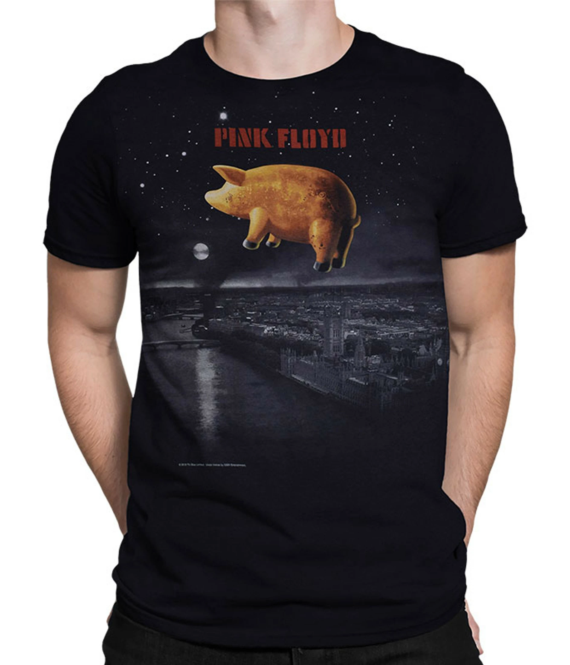 Pink Floyd Pigs Over London Black T-Shirt 3 Pink Floyd Pigs Over London Black T-Shirt