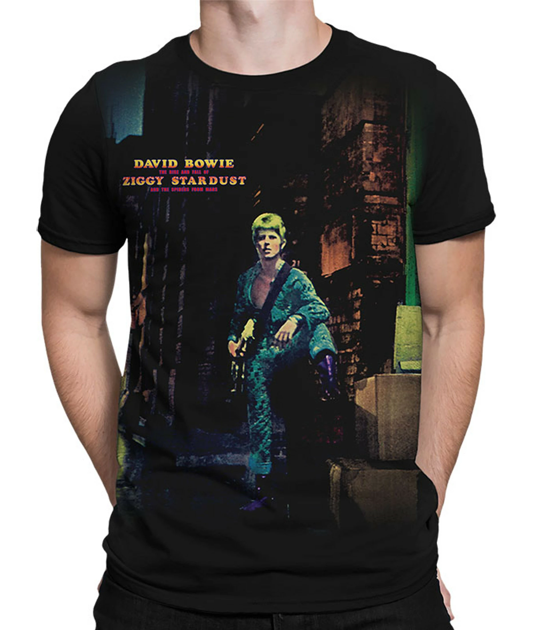 DAVID BOWIE Ziggy Stardust Black Athletic T-Shirt 3 DAVID BOWIE Ziggy Stardust Black Athletic T-Shirt