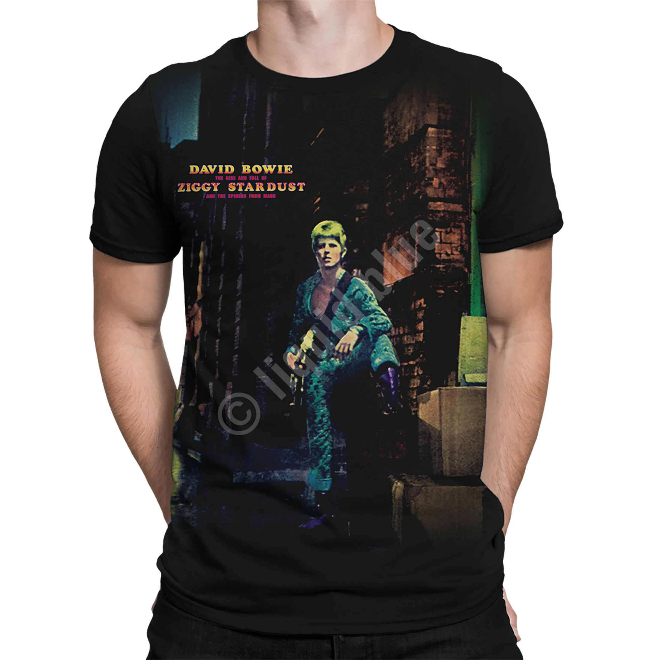 DAVID BOWIE Ziggy Stardust Black Athletic T-Shirt 4 DAVID BOWIE Ziggy Stardust Black Athletic T-Shirt - Image 2