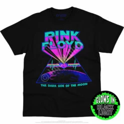 Pink Floyd Dark Side Blacklight Black T-Shirt -MLB Shop 31928f blacklight 69580.1562622322