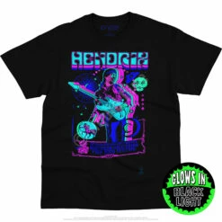 Guitar Blacklight Black T-Shirt -MLB Shop 31932f blacklight 95962.1562622212