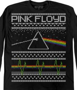 Pink Floyd Dark Side Xmas Sweater Black Long Sleeve T-Shirt