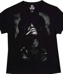 Slash Top Hat Womens Black Juniors Long Length T-Shirt