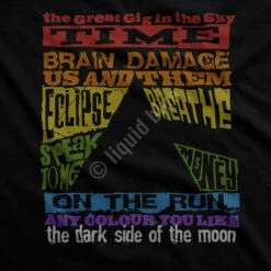 Pink Floyd Dark Side Tracks Black Juniors Long Length T-Shirt -MLB Shop 33856Jf artwork 67040.1488396762