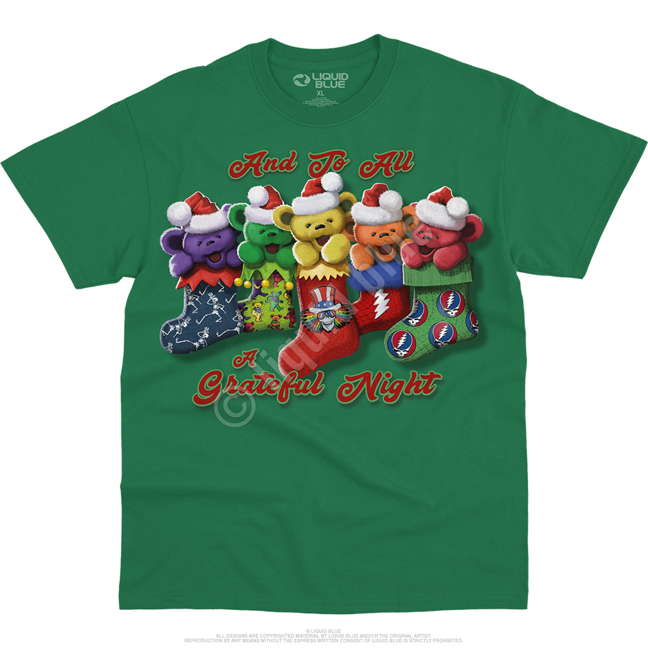 Xmas Stocking Bears Green T-Shirt 4 Xmas Stocking Bears Green T-Shirt - Image 2