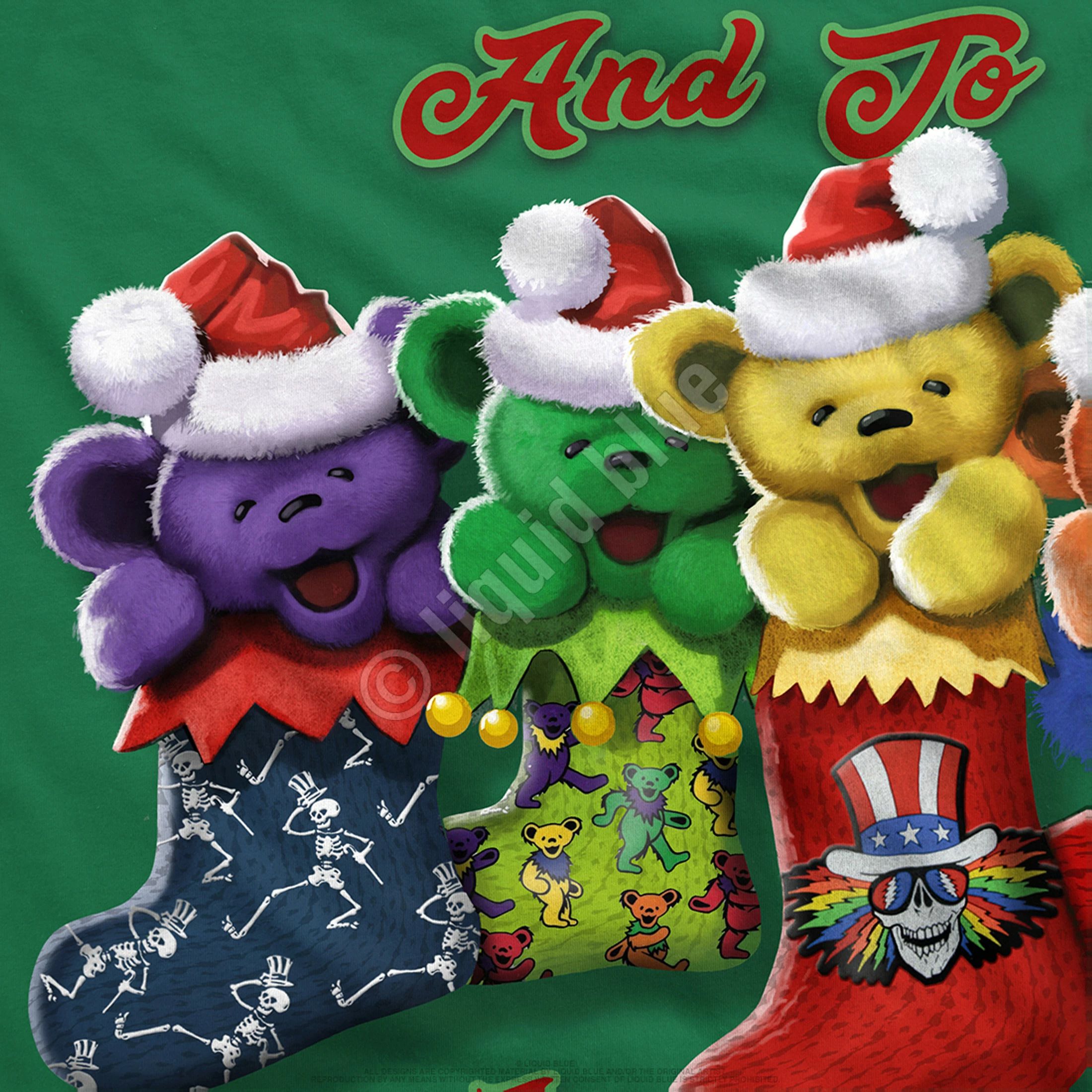 Xmas Stocking Bears Green T-Shirt 6 Xmas Stocking Bears Green T-Shirt - Image 4