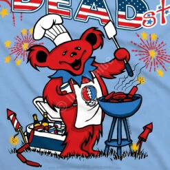 Grillin N Chillin Light Blue T-Shirt -MLB Shop 61552f artwork1 75799.1655473687