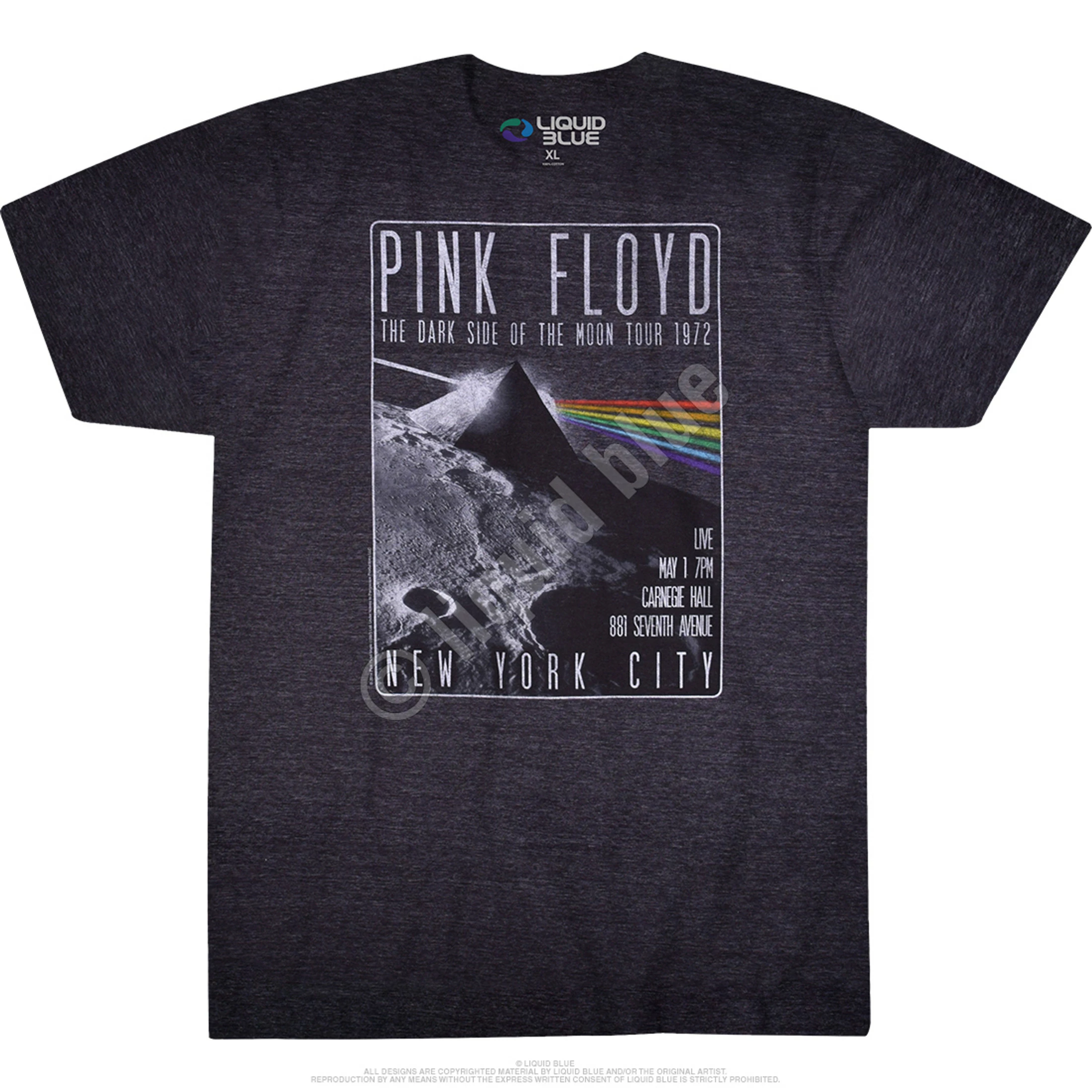 Pink Floyd Dark Side Live Dark Heather Tri-Blend T-Shirt 5 Pink Floyd Dark Side Live Dark Heather Tri-Blend T-Shirt - Image 3