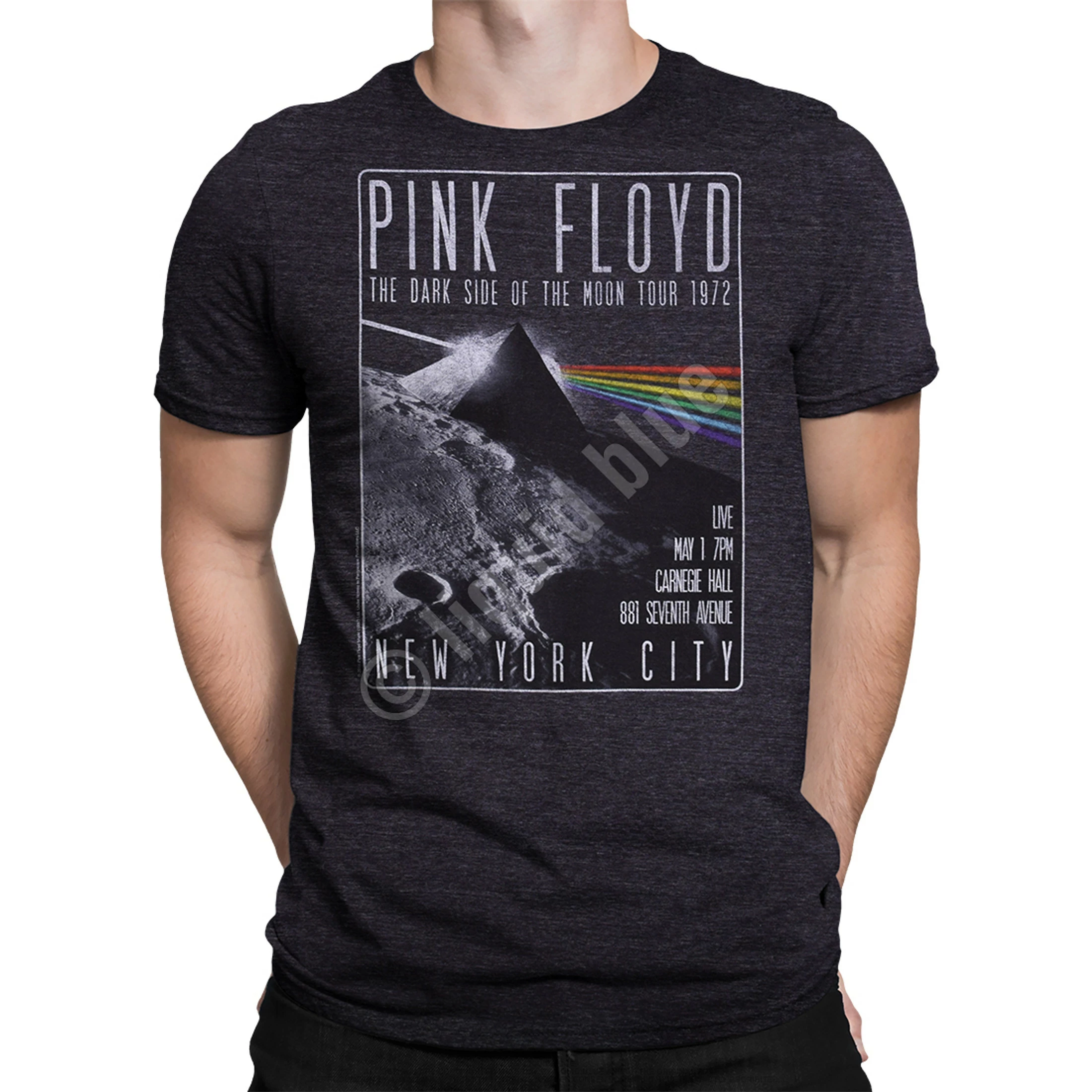 Pink Floyd Dark Side Live Dark Heather Tri-Blend T-Shirt 4 Pink Floyd Dark Side Live Dark Heather Tri-Blend T-Shirt - Image 2