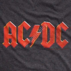 AC/DC Vintage Logo Dark Heather Poly-Cotton T-Shirt -MLB Shop 61807f artwork 32061.1484253392