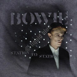 DAVID BOWIE Station To Station Dark Heather Poly-Cotton T-Shirt -MLB Shop 61813f artwork 97447.1500409618