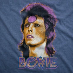 DAVID BOWIE Ziggy Medallion Dark Blue Heather Poly-Cotton T-Shirt -MLB Shop 61814f artwork 51285.1500405831