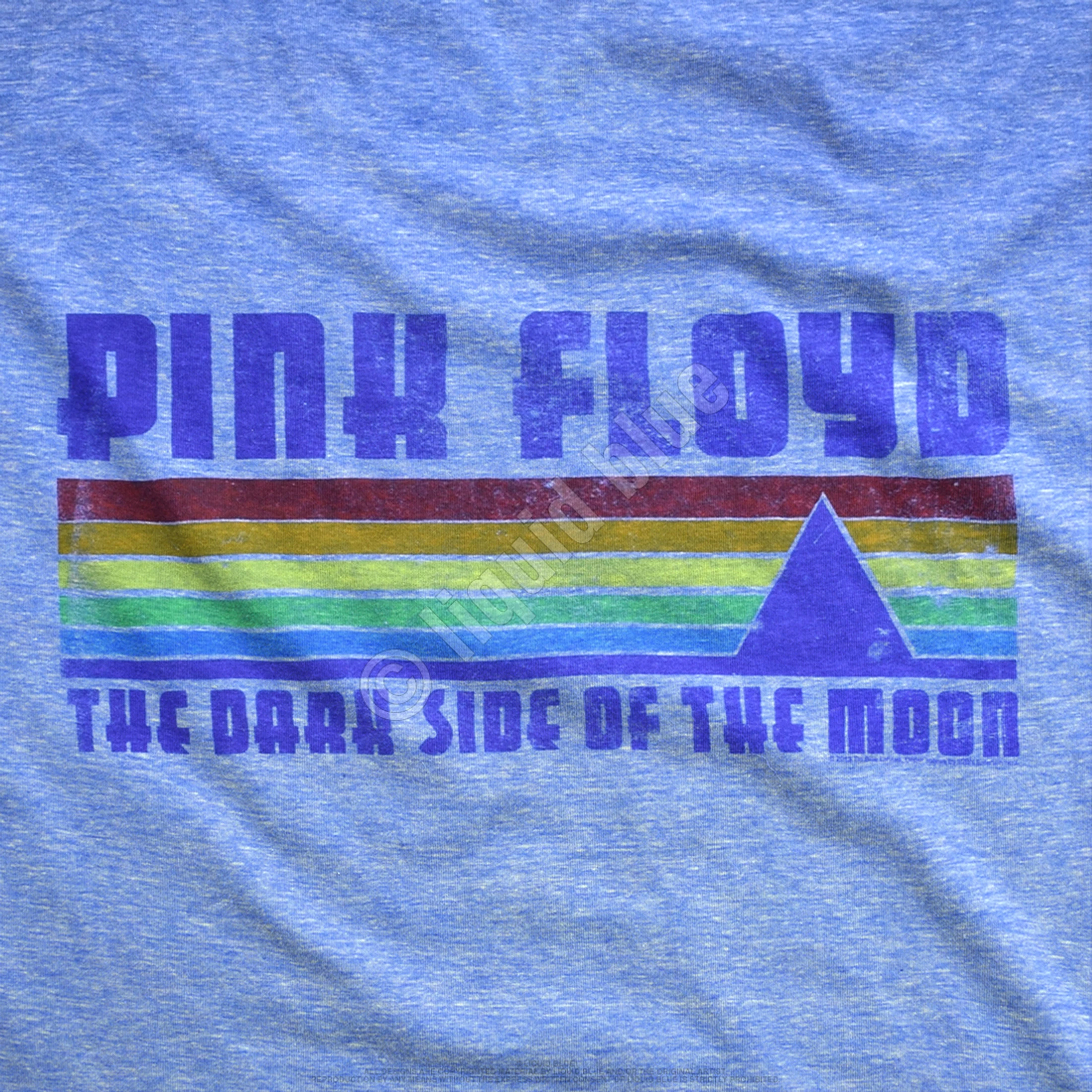 Pink Floyd On The Run Blue Heather Tri-Blend T-Shirt 6 Pink Floyd On The Run Blue Heather Tri-Blend T-Shirt - Image 4