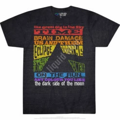 Pink Floyd Dark Side Tracks Dark Heather Tri-Blend T-Shirt -MLB Shop 61856f 01556.1488831721