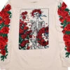 Woodcut Wheel & Roses Long Sleeve Natural T-Shirt -MLB Shop 62356f 23225.1682012503