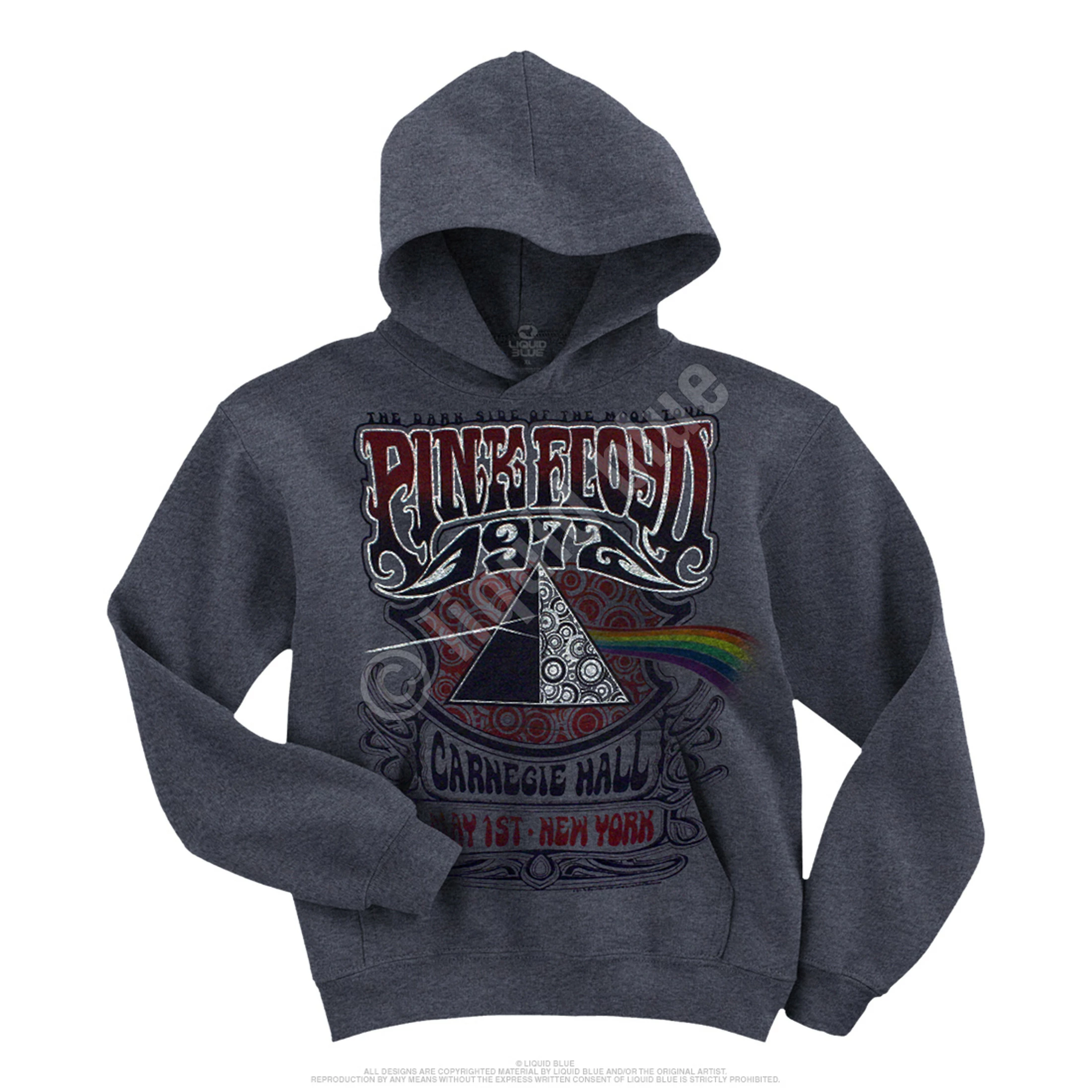 Pink Floyd Carnegie Hall Dark Heather Pullover Hoodie 5 Pink Floyd Carnegie Hall Dark Heather Pullover Hoodie - Image 3