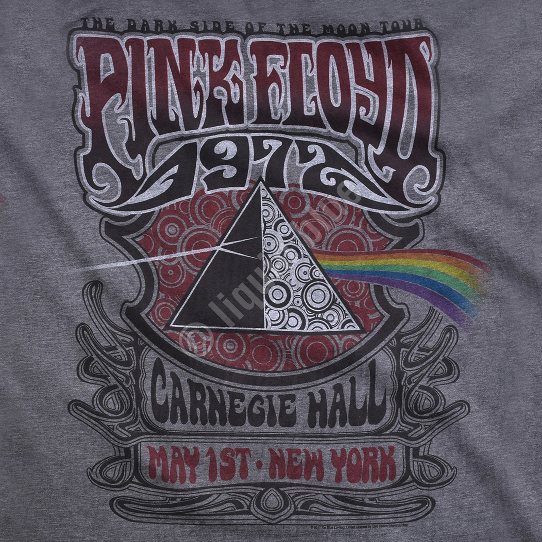 Pink Floyd Carnegie Hall Dark Heather Pullover Hoodie 6 Pink Floyd Carnegie Hall Dark Heather Pullover Hoodie - Image 4