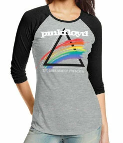 Pink Floyd Spectrum Splash Womens Raglan Heather Grey T-Shirt