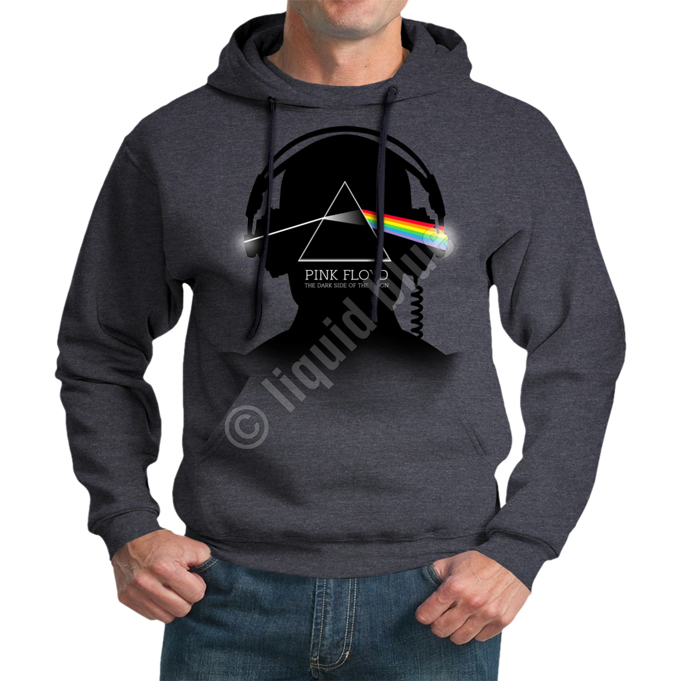 Pink Floyd Dark Side Beats Dark Heather Pullover Hoodie 4 Pink Floyd Dark Side Beats Dark Heather Pullover Hoodie - Image 2