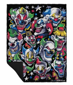 Colored Clowns Fleece Throw Blanket