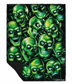 Skull Pile Fleece Throw Blanket