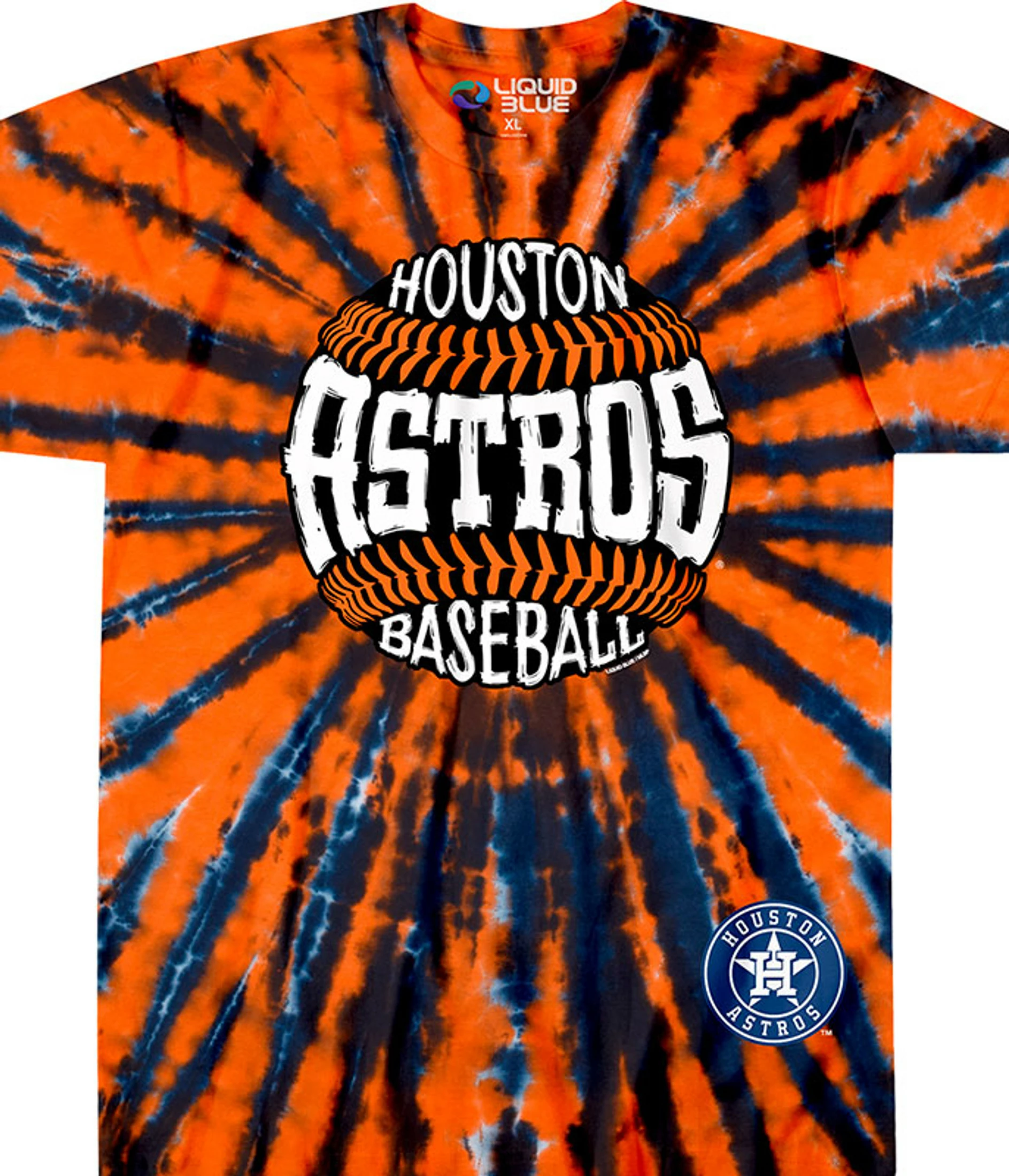 MLB Houston Astros Burst Tie-Dye T-Shirt 3 MLB Houston Astros Burst Tie-Dye T-Shirt