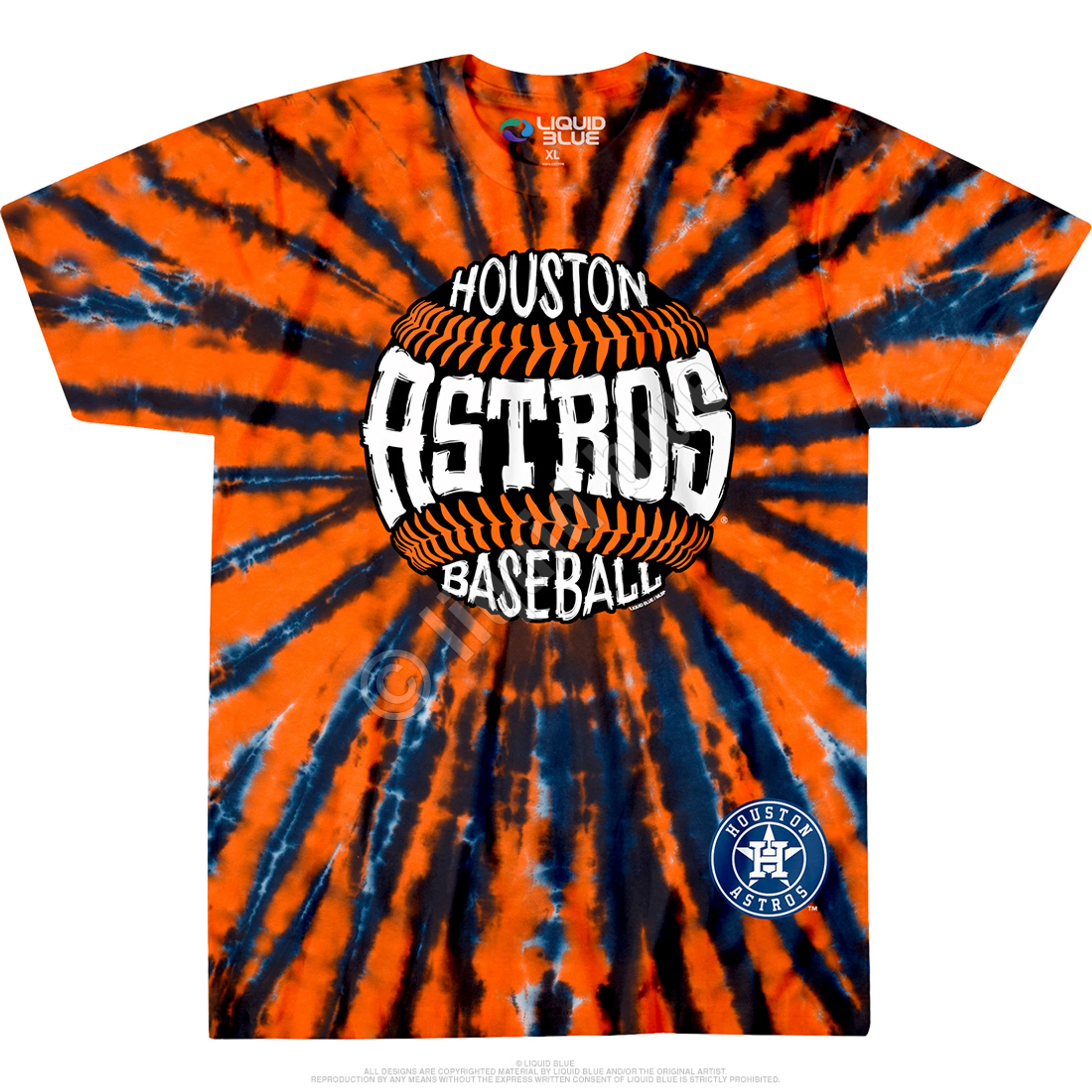 MLB Houston Astros Burst Tie-Dye T-Shirt 4 MLB Houston Astros Burst Tie-Dye T-Shirt - Image 2