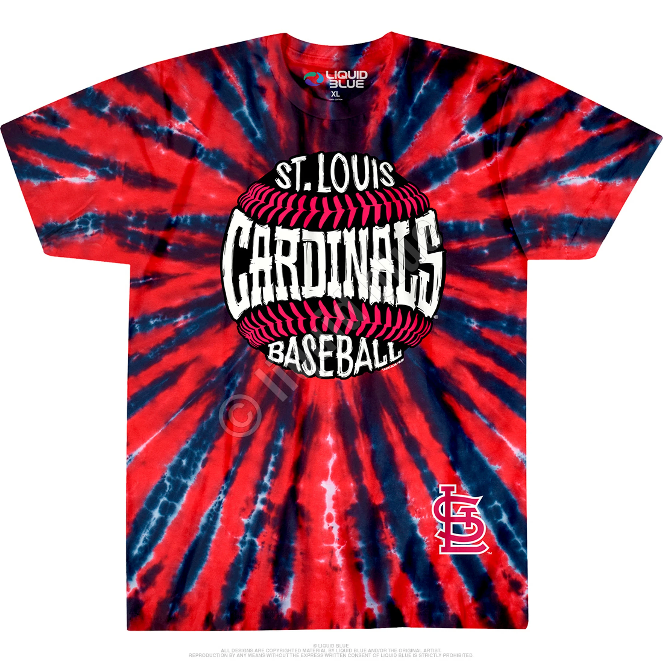 MLB St. Louis Cardinals Burst Tie-Dye T-Shirt 4 MLB St. Louis Cardinals Burst Tie-Dye T-Shirt - Image 2