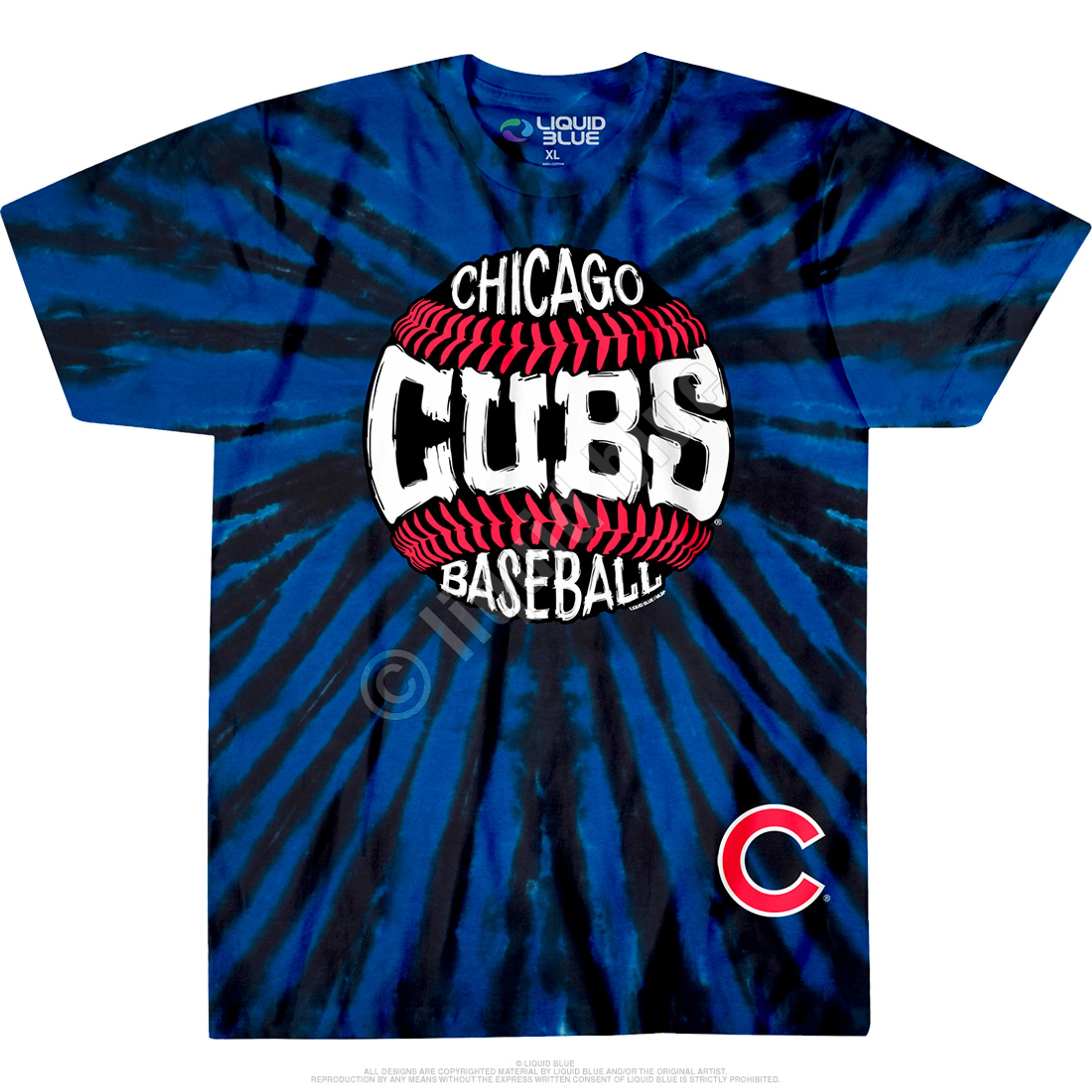 MLB Chicago Cubs Burst Tie-Dye T-Shirt 4 MLB Chicago Cubs Burst Tie-Dye T-Shirt - Image 2