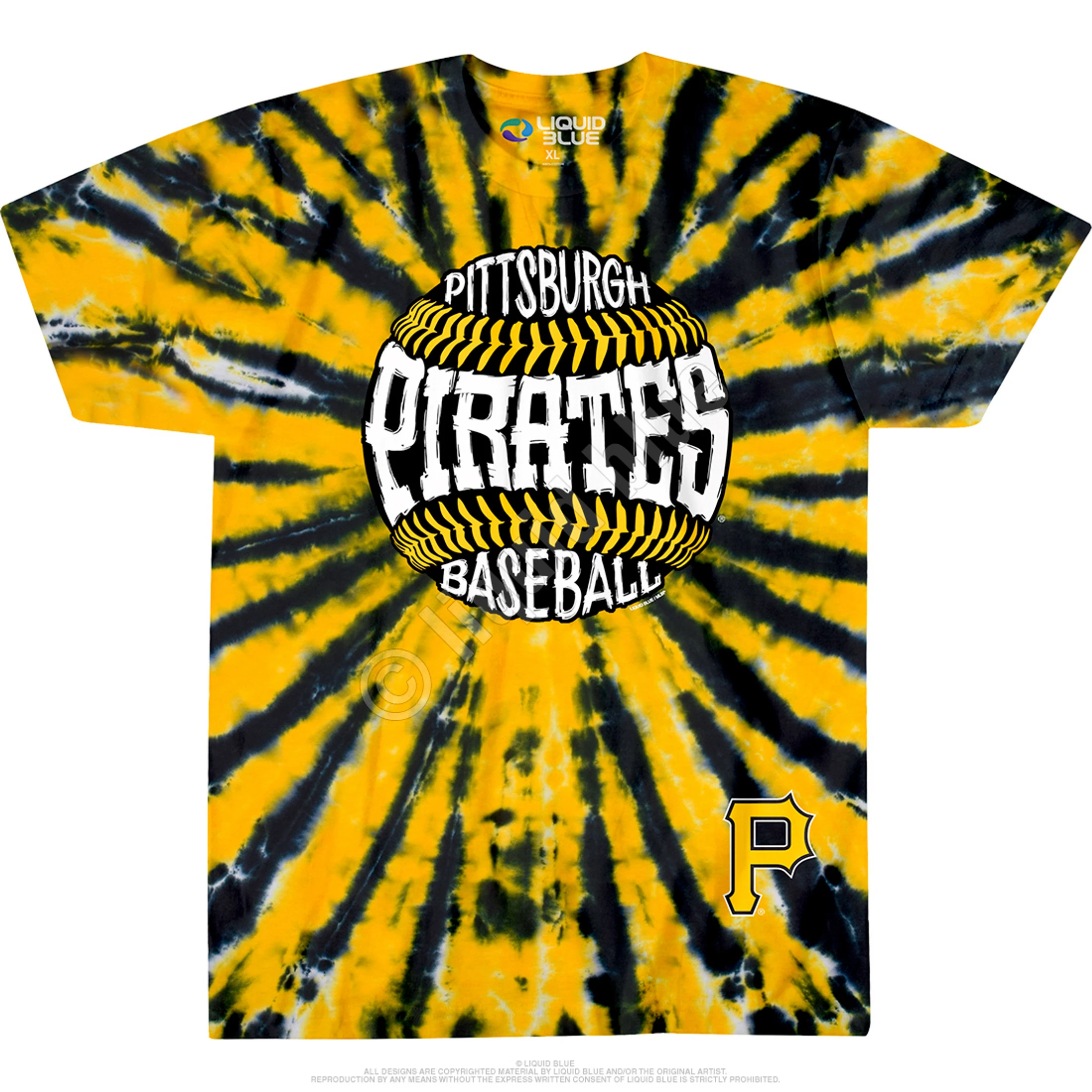 MLB Pittsburgh Pirates Burst Tie-Dye T-Shirt 4 MLB Pittsburgh Pirates Burst Tie-Dye T-Shirt - Image 2