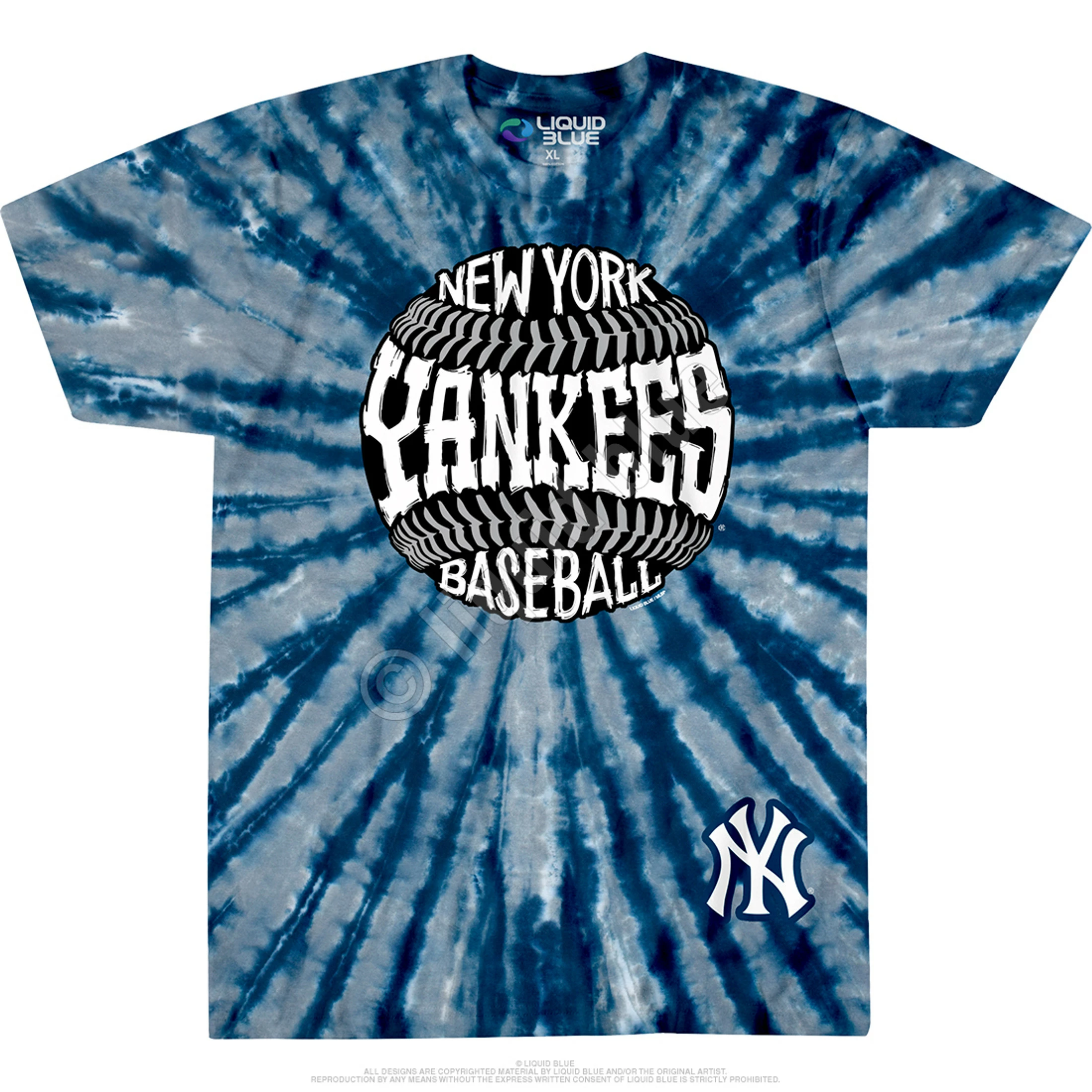 MLB New York Yankees Burst Tie-Dye T-Shirt 4 MLB New York Yankees Burst Tie-Dye T-Shirt - Image 2