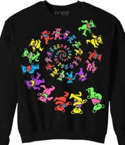 Spiral Bears Blacklight Black Sweatshirt
