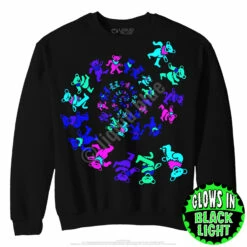 Spiral Bears Blacklight Black Sweatshirt 7 Spiral Bears Blacklight Black Sweatshirt -MLB Shop CN31561f blacklight 87231.1603482226