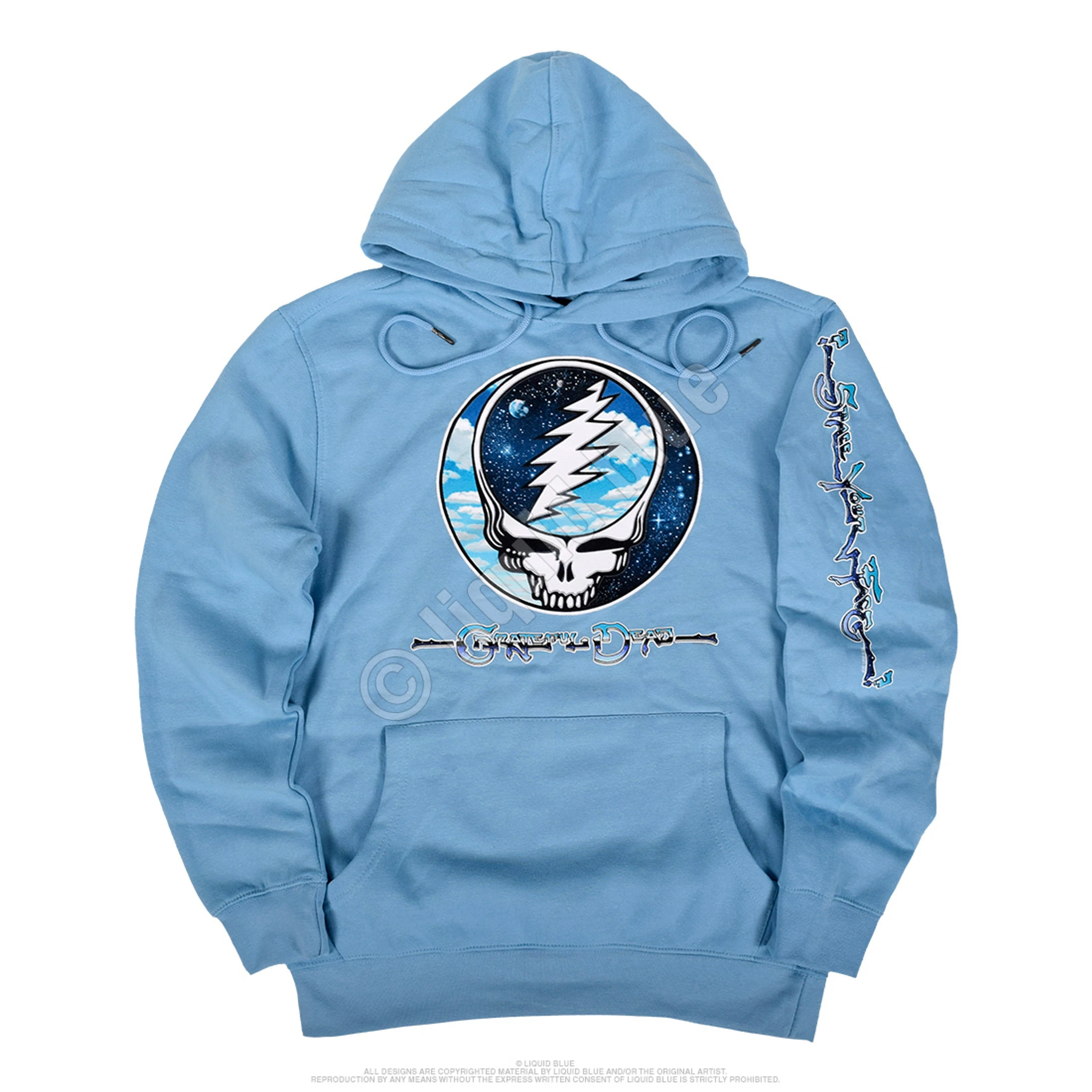 Steal Your Sky Space Light Blue Sleeve Printed Hoodie 4 Steal Your Sky Space Light Blue Sleeve Printed Hoodie - Image 2